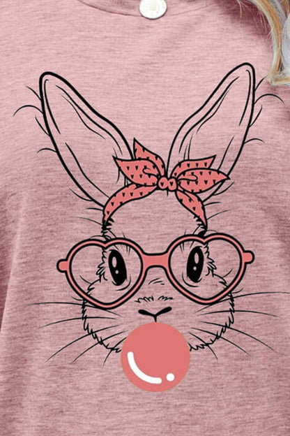 Easter Bunny Graphic Round Neck T-Shirt